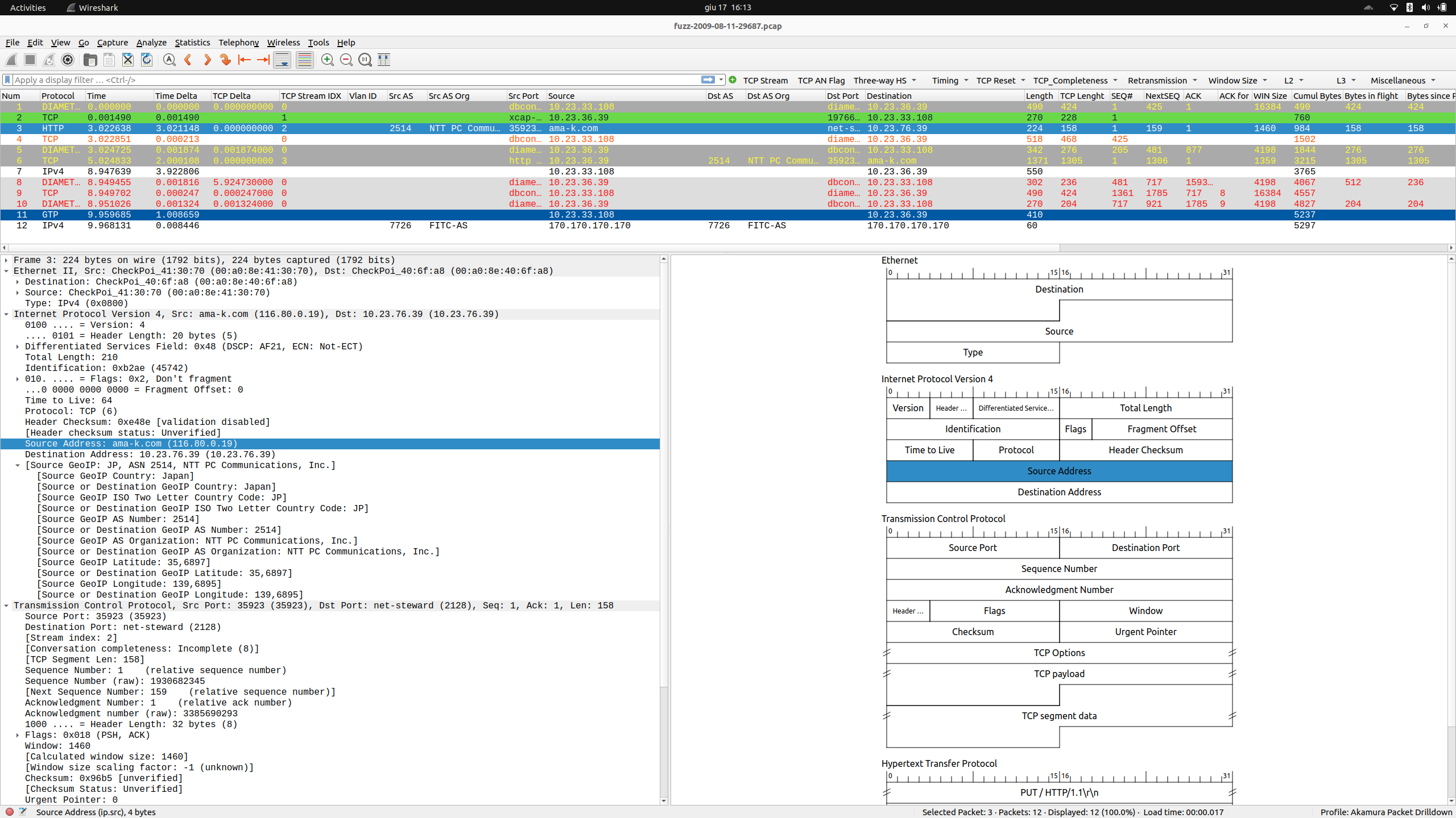 Wireshark Profile Packet Drilldown